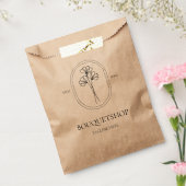 Minimal florale Logopapiertasche für Unternehmen Geschenktütchen (Versiegelt)