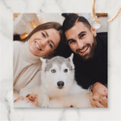 Minimal Foil Christmas Tree Foto Foil Geschenkanhänger (Rückseite)