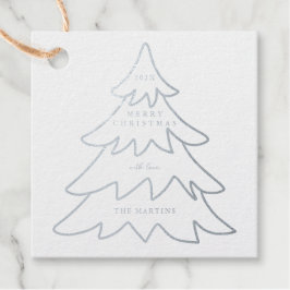 Minimal Foil Christmas Tree Foto Geschenkanhänger