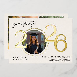Minimal Foil Graduation Announcement Folieneinladung