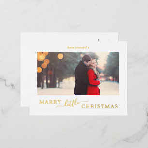 Minimal Foil heiraten Kleine Weihnachten Save the  Folien Feiertagspostkarte