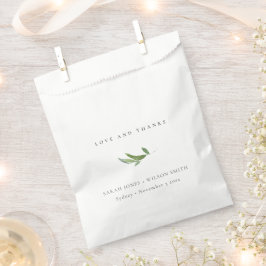 Minimal Foliage Greenerity Wedding Vielen Dank Geschenktütchen