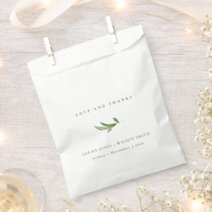 Minimal Foliage Greenerity Wedding Vielen Dank Geschenktütchen