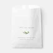 Minimal Foliage Greenerity Wedding Vielen Dank Geschenktütchen (Vorderseite)