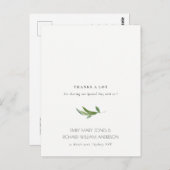 Minimal Foliage Greenerity Wedding Vielen Dank Postkarte (Vorne/Hinten)