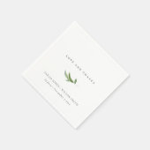 Minimal Foliage Greenerity Wedding Vielen Dank Serviette (Ecke)