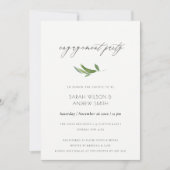 MINIMAL FOLIAGE GREENERY GOLD FRAME VERLOBUNG EINLADUNG (Vorderseite)