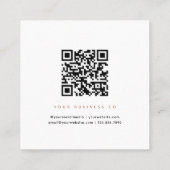 Minimal Font Duo QR Code Quadratische Visitenkarte (Rückseite)