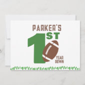 Minimal Football First BIrthday Party Sports Einladung (Rückseite)