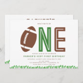 Minimal Football First BIrthday Party Sports Einladung (Vorne/Hinten)