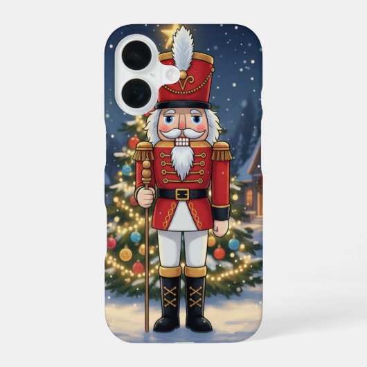 Minimal Forest Cat iPhone Case 16 Hülle (Rückseite)