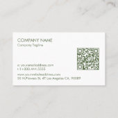 Minimal Forest Green Tones Linen Burlap Fabric  Visitenkarte (Rückseite)