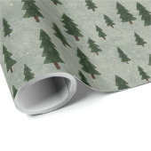 Minimal Forest Pattern Wrapping Paper Geschenkpapier (Rolleneckpunkt)
