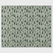 Minimal Forest Pattern Wrapping Paper Geschenkpapier (Flach)