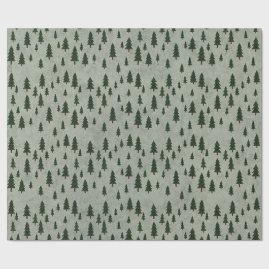 Minimal Forest Pattern Wrapping Paper Geschenkpapier (Flach)