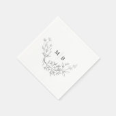 Minimal formale Monogram Wedding Napkins Serviette (Ecke)