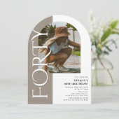 Minimal FORTY Arch Foto 40. Geburtstag Einladung (Stehend Vorderseite)