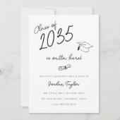 Minimal Foto Abschluss Class of ist hier draußen Einladung (Vorderseite)