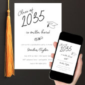 Minimal Foto Abschluss Class of ist hier draußen Einladung