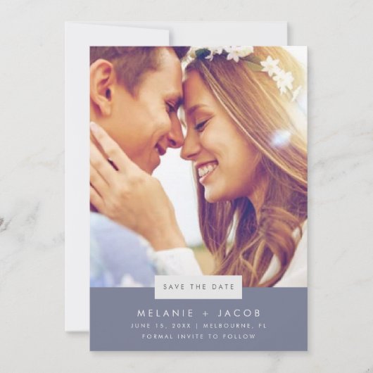 Minimal Foto Beach Hochzeit Save the Date (Vorderseite)