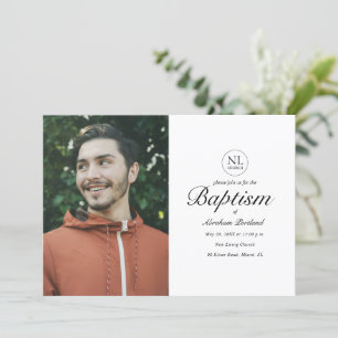 Minimal Foto Church Logo Christliche Taufe Einladung