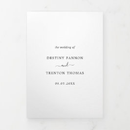 Minimal Foto Classic Elegante Hochzeit Dreifach Gefaltete Einladung