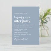 Minimal Foto Dusty Blue Wedding Empfang Save The Date (Stehend Vorderseite)