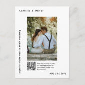 MINIMAL-Foto Save the Date QR-CODE-Kosten Rettend Postkarte (Vorderseite)