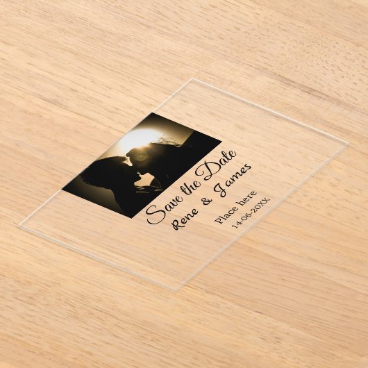 Minimal Foto Schwarz klassisch elegant gerettet Acryleinladungen (Ablage )