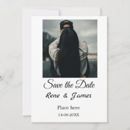 Minimal Foto Schwarz klassisch elegant gerettet Einladung