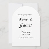 Minimal Foto Schwarz klassisch elegant gerettet Einladung (Rückseite)