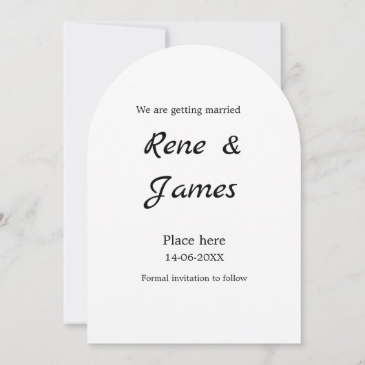 Minimal Foto Schwarz klassisch elegant gerettet Einladung (Rückseite)