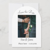 Minimal Foto Schwarz klassisch elegant gerettet Einladung (Vorderseite)