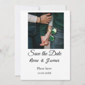 Minimal Foto Schwarz klassisch elegant gerettet Einladung (Vorderseite)