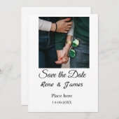 Minimal Foto Schwarz klassisch elegant gerettet Einladung (Vorne/Hinten)