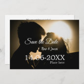 Minimal Foto Schwarz klassisch elegant gerettet Einladung (Vorne/Hinten)