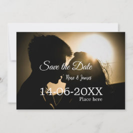 Minimal Foto Schwarz klassisch elegant gerettet Einladung