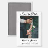 Minimal Foto Schwarz klassisch elegant gerettet Magnet (Vorderseite/Rückseite)