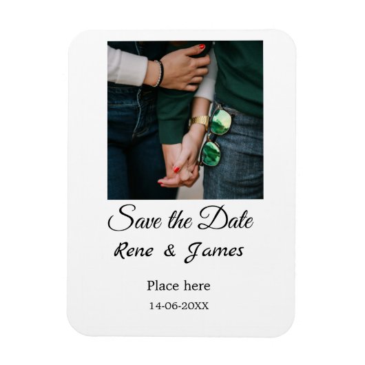 Minimal Foto Schwarz klassisch elegant gerettet Magnet (Vertikal)