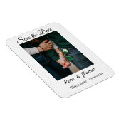 Minimal Foto Schwarz klassisch elegant gerettet Magnet (Rechte Seite)