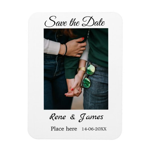 Minimal Foto Schwarz klassisch elegant gerettet Magnet (Vertikal)