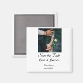 Minimal Foto Schwarz klassisch elegant gerettet Magnet (Vorderseite/Rückseite)