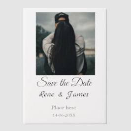 Minimal Foto Schwarz klassisch elegant gerettet Pergament Einladungen