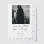 Minimal Foto Schwarz klassisch elegant gerettet Pergament Einladungen (Versetzt (Einladung))