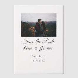 Minimal Foto Schwarz klassisch elegant gerettet Pergament Einladungen