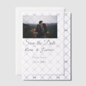 Minimal Foto Schwarz klassisch elegant gerettet Pergament Einladungen (Versetzt (Einladung))