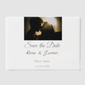 Minimal Foto Schwarz klassisch elegant gerettet Pergament Einladungen (Vorderseite)