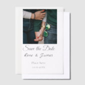 Minimal Foto Schwarz klassisch elegant gerettet Pergament Einladungen (Versetzt)