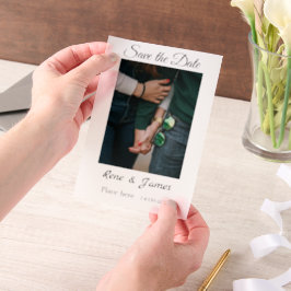 Minimal Foto Schwarz klassisch elegant gerettet Pergament Einladungen