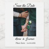 Minimal Foto Schwarz klassisch elegant gerettet Weinetikett (Einzelnes Label)